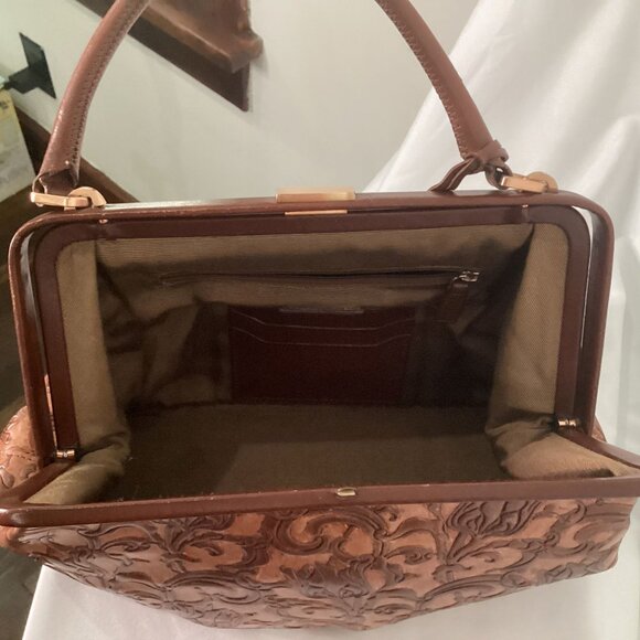 VINTAGE? El Portal Genuine Hand-Tooled Leather Handbag! - Picture 7 of 9